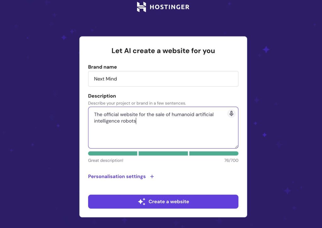 هوش مصنوعی Hostinger ابزاری برای طراحی سایت